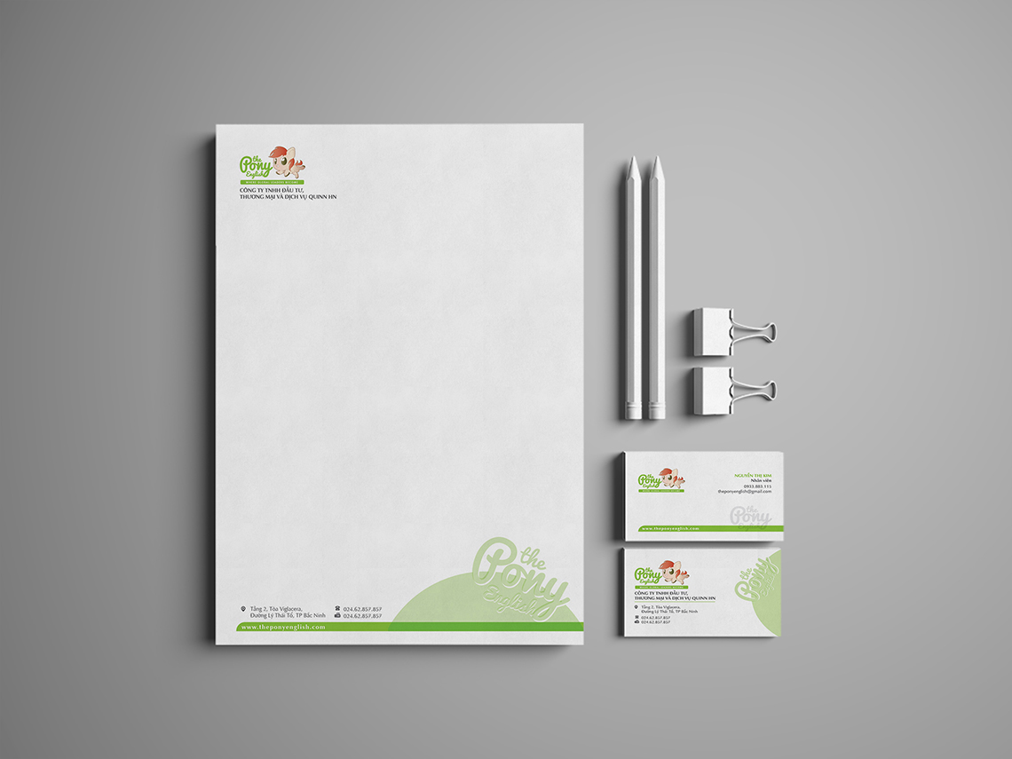 Pony - Thiết kế logo, bộ CIP cho trung tâm tiếng anh trẻ em Pony
